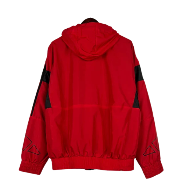 Adidas Red and Black Windbreaker Jacket