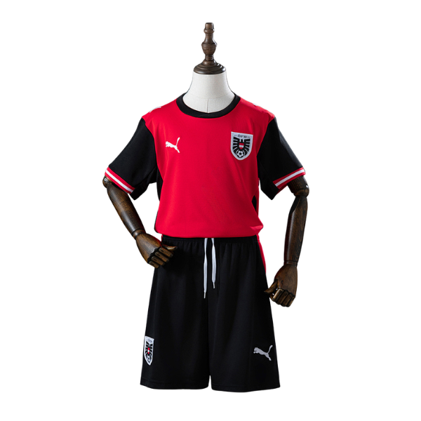 Austria Puma 2026 Home Kids Version Football T-Shirt + Shorts Kit