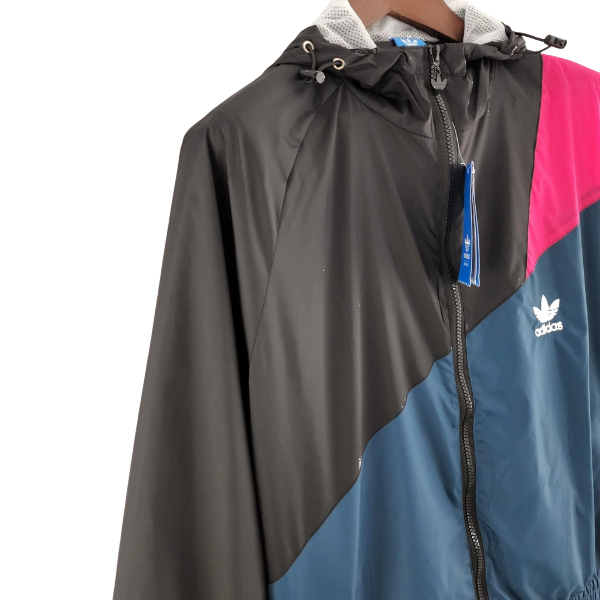 Adidas Black and Blue Windbreaker Jacket