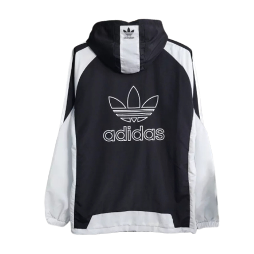 Adidas Black and White Windbreaker Jacket