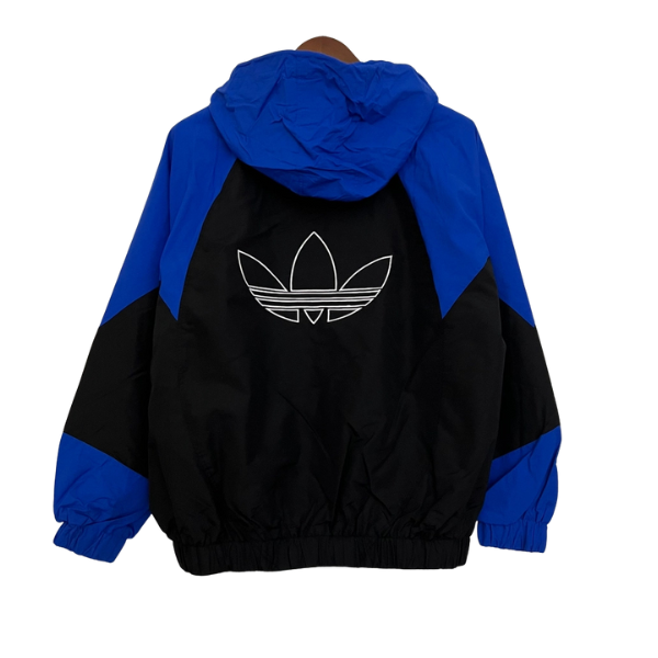Adidas Blue and Black Windbreaker Jacket