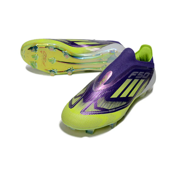Adidas F50 Elite Laceless Purple and Green FG