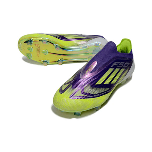 Adidas F50 Elite Laceless Purple and Green FG