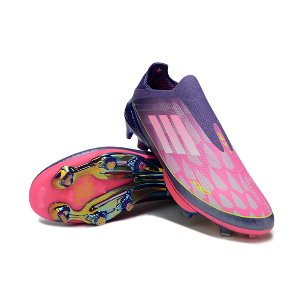Adidas F50+ Elite Laceless Purple Lamine Yamal Pack Firm Ground FG Kids Football Boot