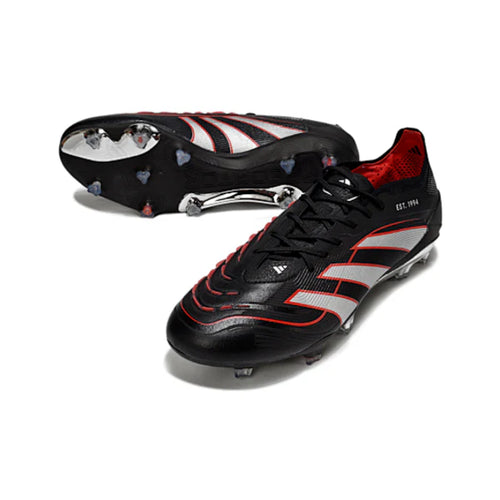 Adidas Predator 25 Elite Black Silver and Red FG