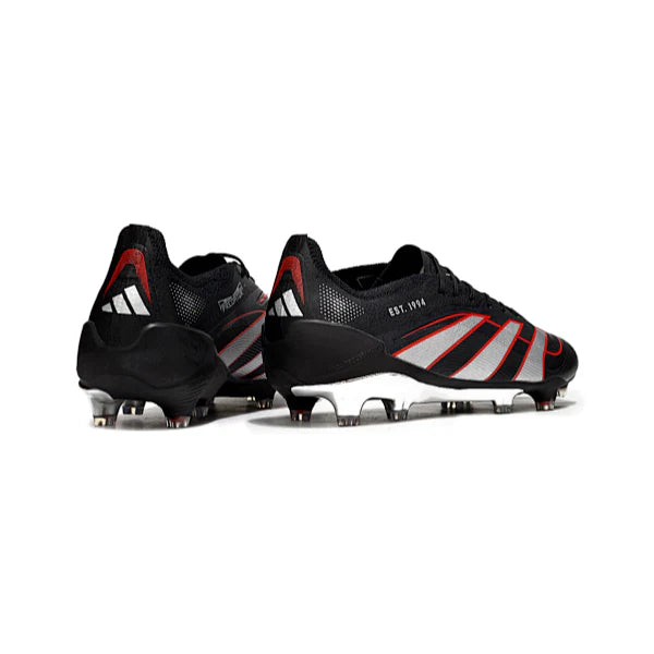 Adidas Predator 25 Elite Black Silver and Red FG
