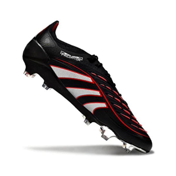 Adidas Predator 25 Elite Black Silver and Red FG