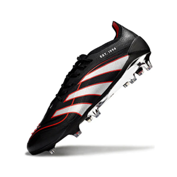 Adidas Predator 25 Elite Black Silver and Red FG