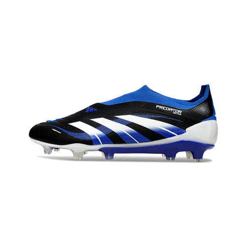 Adidas Predator 25 Elite Laceless Black White and Blue FG