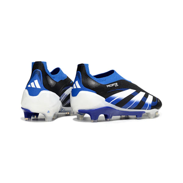 Adidas Predator 25 Elite Laceless Black White and Blue FG