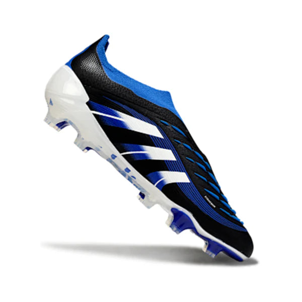 Adidas Predator 25 Elite Laceless Black White and Blue FG