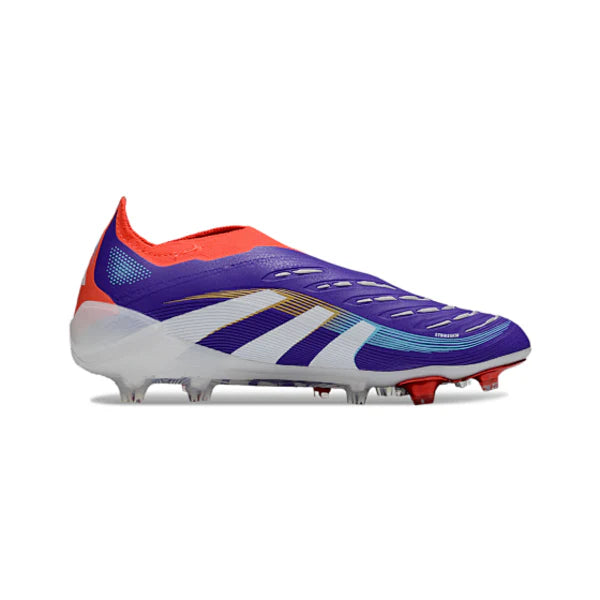 Adidas Predator 25 Elite Laceless Blue and Red Firm Ground FG Kids Football Boot