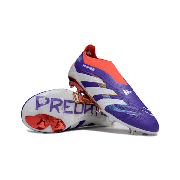 Adidas Predator 25 Elite Laceless Blue and Red Firm Ground FG Kids Football Boot
