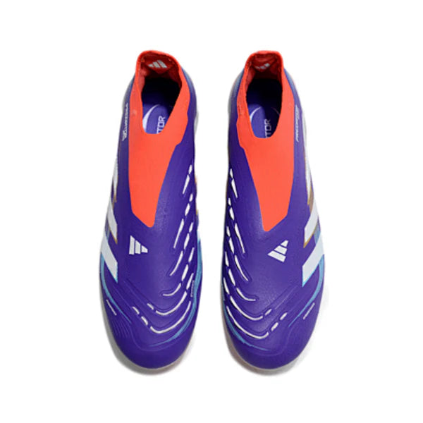 Adidas Predator 25 Elite Laceless Blue and Red Firm Ground FG Kids Football Boot