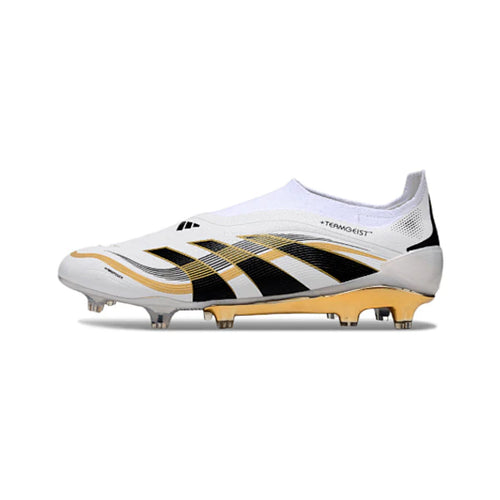 Adidas Predator 25 Elite Laceless White and Gold FG