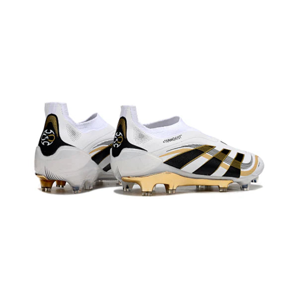 Adidas Predator 25 Elite Laceless White and Gold FG