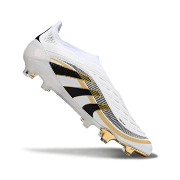Adidas Predator 25 Elite Laceless White and Gold FG
