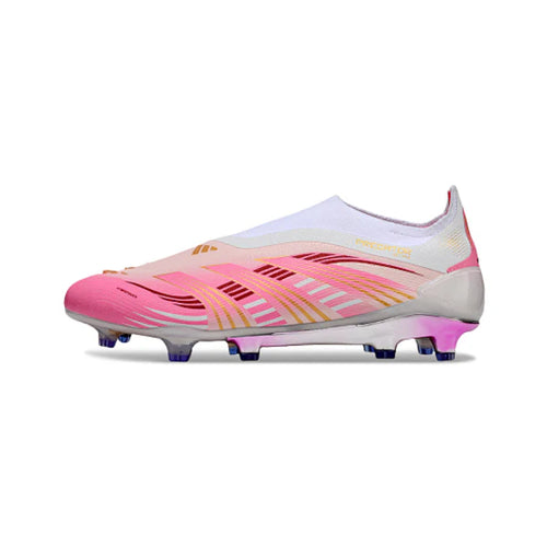 Adidas Predator 25 Elite Laceless White and Pink FG