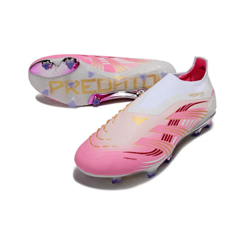 Adidas Predator 25 Elite Laceless White and Pink FG