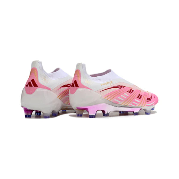 Adidas Predator 25 Elite Laceless White and Pink FG