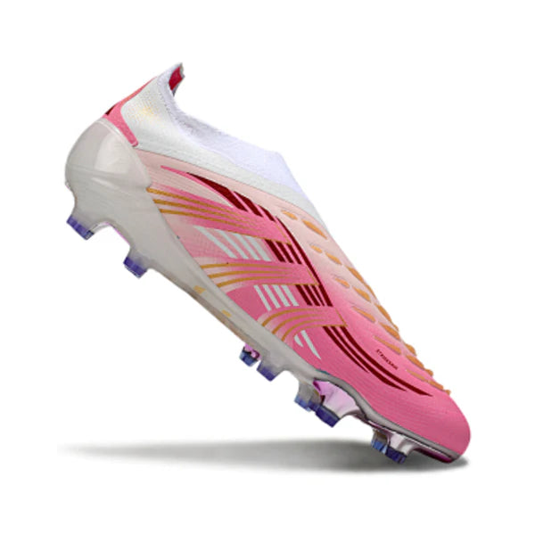 Adidas Predator 25 Elite Laceless White and Pink FG