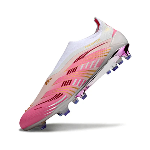 Adidas Predator 25 Elite Laceless White and Pink FG
