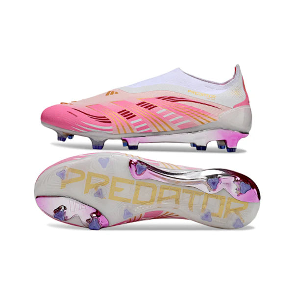 Adidas Predator 25 Elite Laceless White and Pink FG