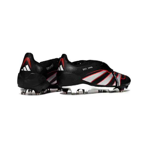 Adidas Predator 25 Elite Tongue Black Silver and Red FG