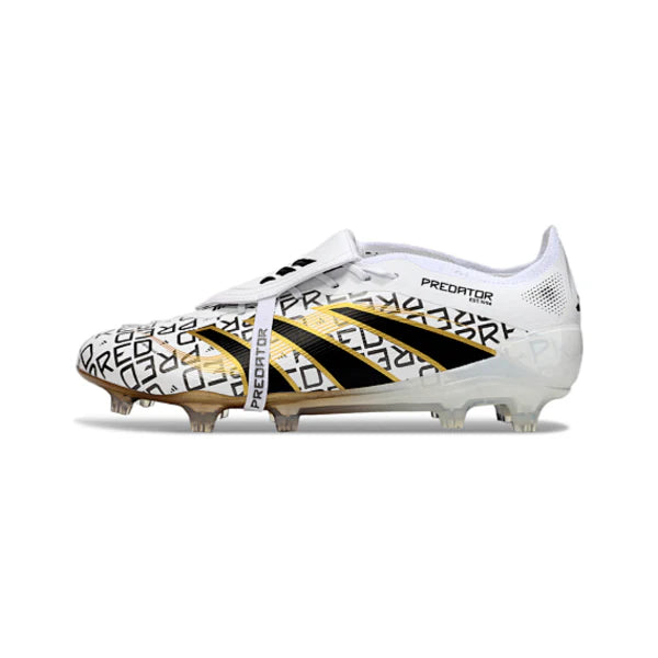 Adidas Predator 25 Elite Tongue White Gold and Black FG