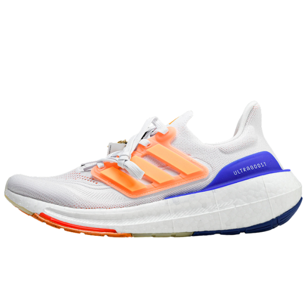Adidas Ultraboost Light White Blue and Orange Running Shoes