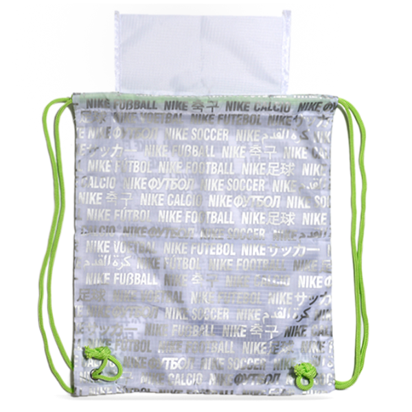 Nike Silver and Green Boot Bag