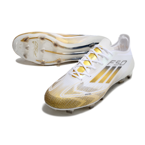 Adidas F50 Elite White and Gold FG