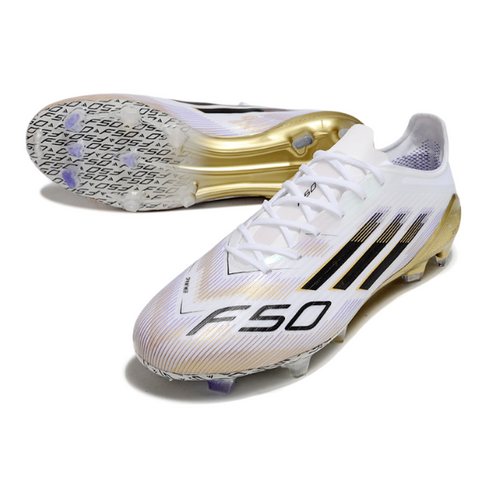Adidas F50 Elite White and Gold FG