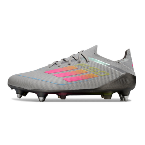 Adidas F50 Primeknit Elite Gray Yellow and Pink SG
