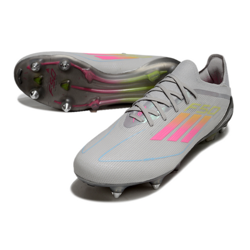 Adidas F50 Primeknit Elite Gray Yellow and Pink SG