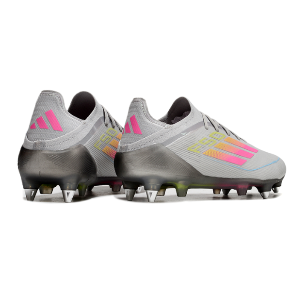 Adidas F50 Primeknit Elite Gray Yellow and Pink SG