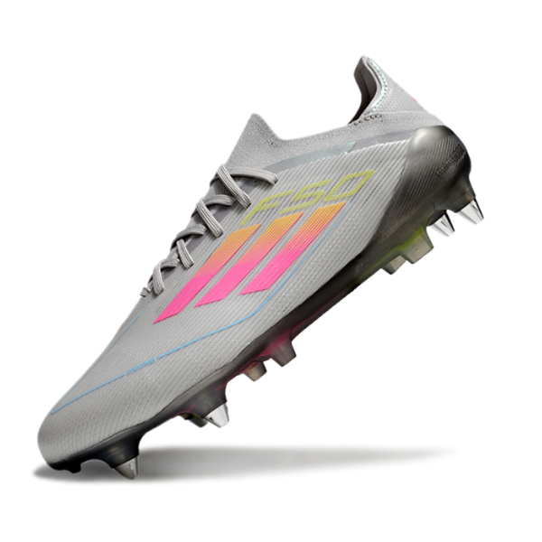 Adidas F50 Primeknit Elite Gray Yellow and Pink SG
