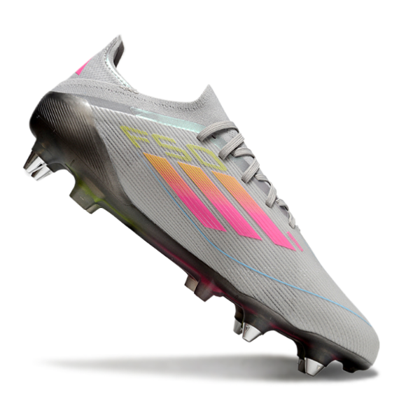 Adidas F50 Primeknit Elite Gray Yellow and Pink SG
