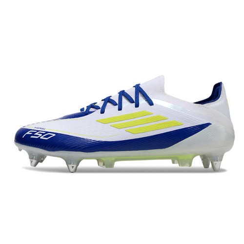 Adidas F50 Primeknit Elite White Blue and Yellow SG Messi