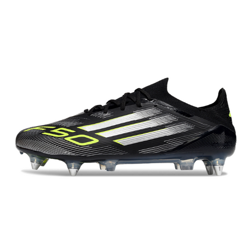 Adidas F50 Primeknit Elite Black White and Green SG