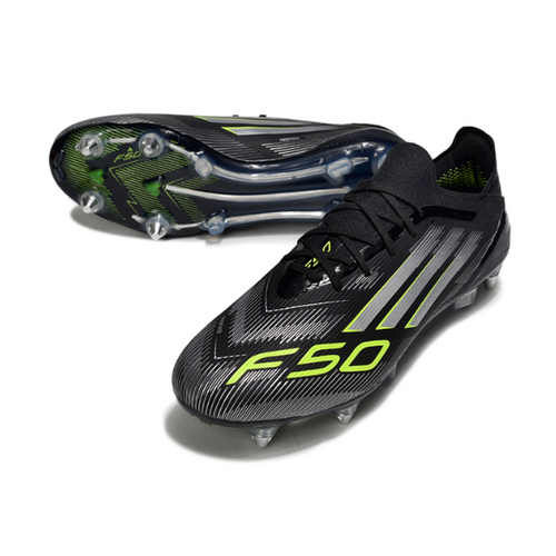 Adidas F50 Primeknit Elite Black White and Green SG
