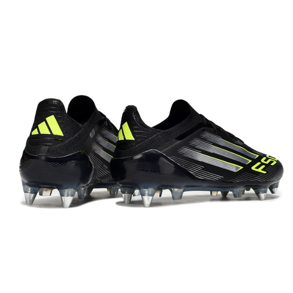 Adidas F50 Primeknit Elite Black White and Green SG