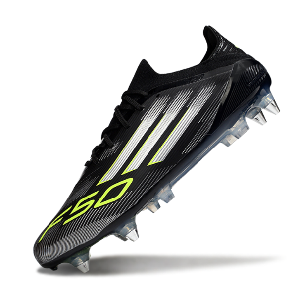 Adidas F50 Primeknit Elite Black White and Green SG