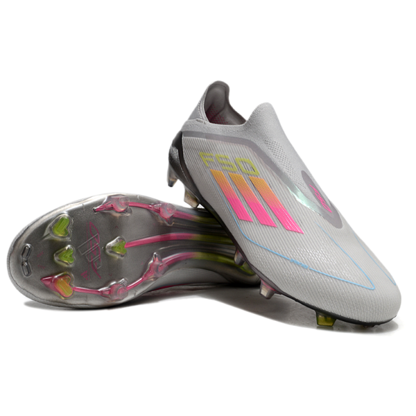 Adidas F50 Elite Laceless Gray Pink and Yellow FG