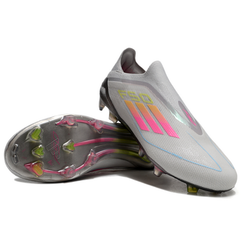 Adidas F50 Elite Laceless Gray Pink and Yellow FG