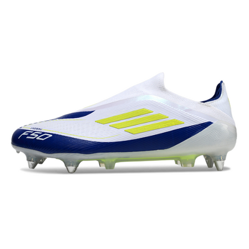 Adidas F50 Elite Laceless White Blue and Green SG Kids