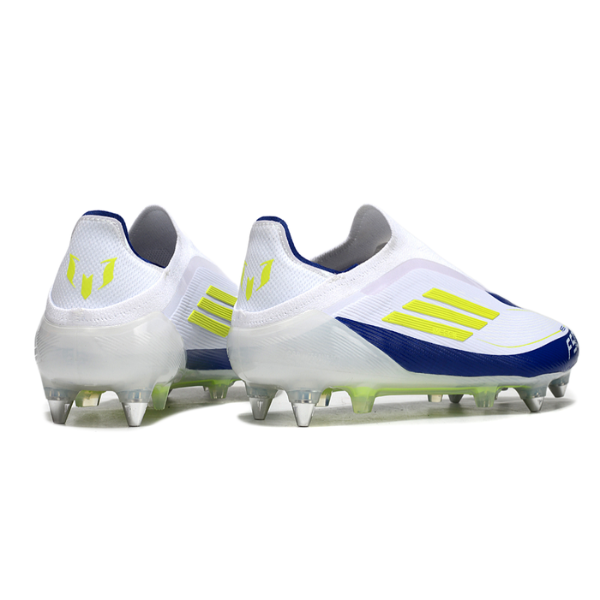Adidas F50 Elite Laceless White Blue and Green SG Kids