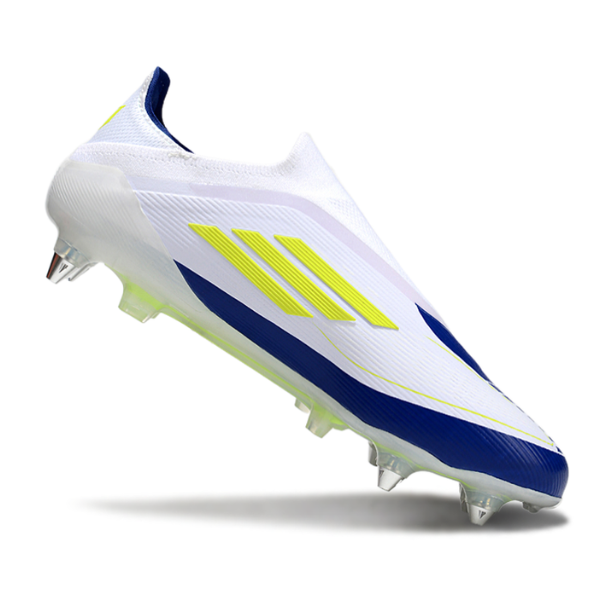 Adidas F50 Elite Laceless White Blue and Green SG Kids