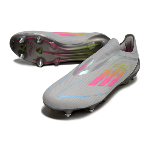 Adidas F50 Elite Laceless Grey Pink and Yellow SG