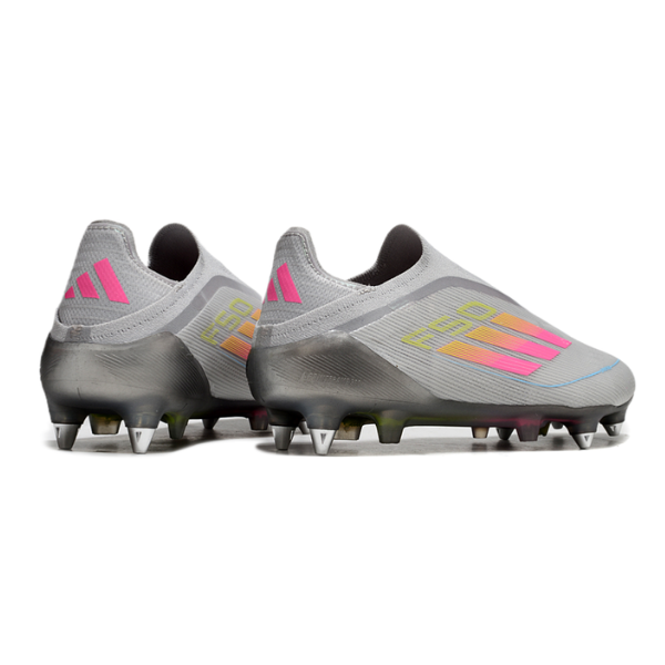 Adidas F50 Elite Laceless Grey Pink and Yellow SG
